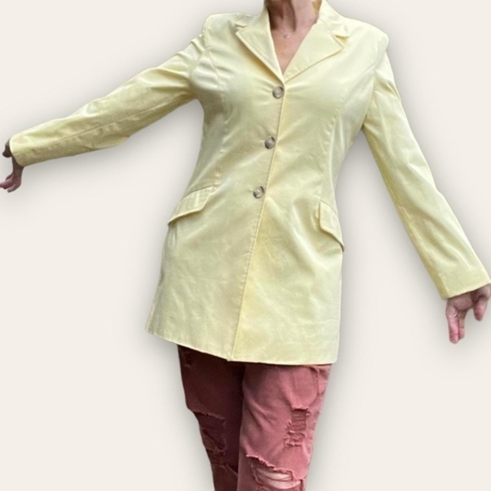 Yellow Trench Blazer Stretch Size 10